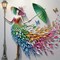 5D Diamond Painting Kits,Elegant Lady Peacock Feather Dress with Umbrella Special Shape Diamond Art Kits for Beginners,DIY Paint by Diamonds Crafts for Adults Home Wall Decor 12 X 12inch